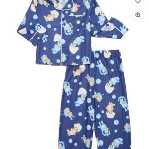 Toddler Navy Blue Cartoon Character Pajama Set